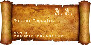 Metian Magdolna névjegykártya